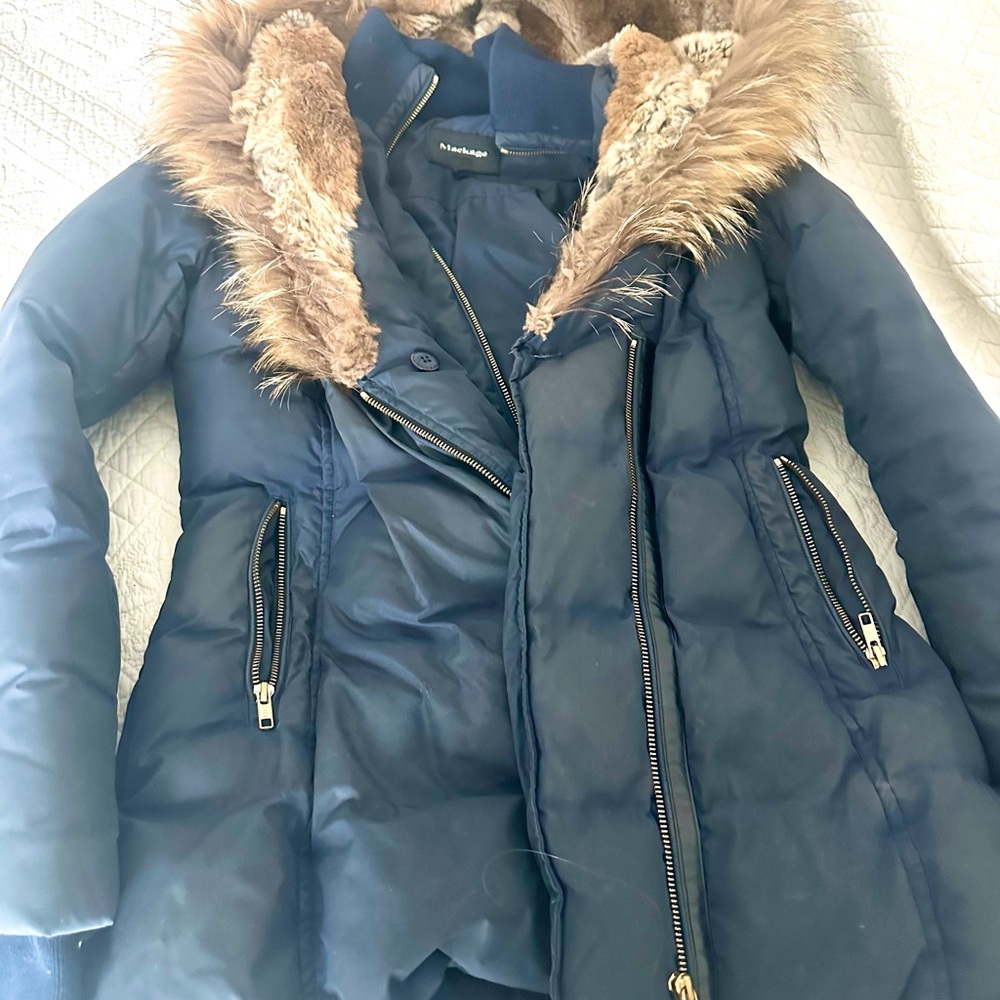 Mackage Dark blue Jacket with Braided Detail